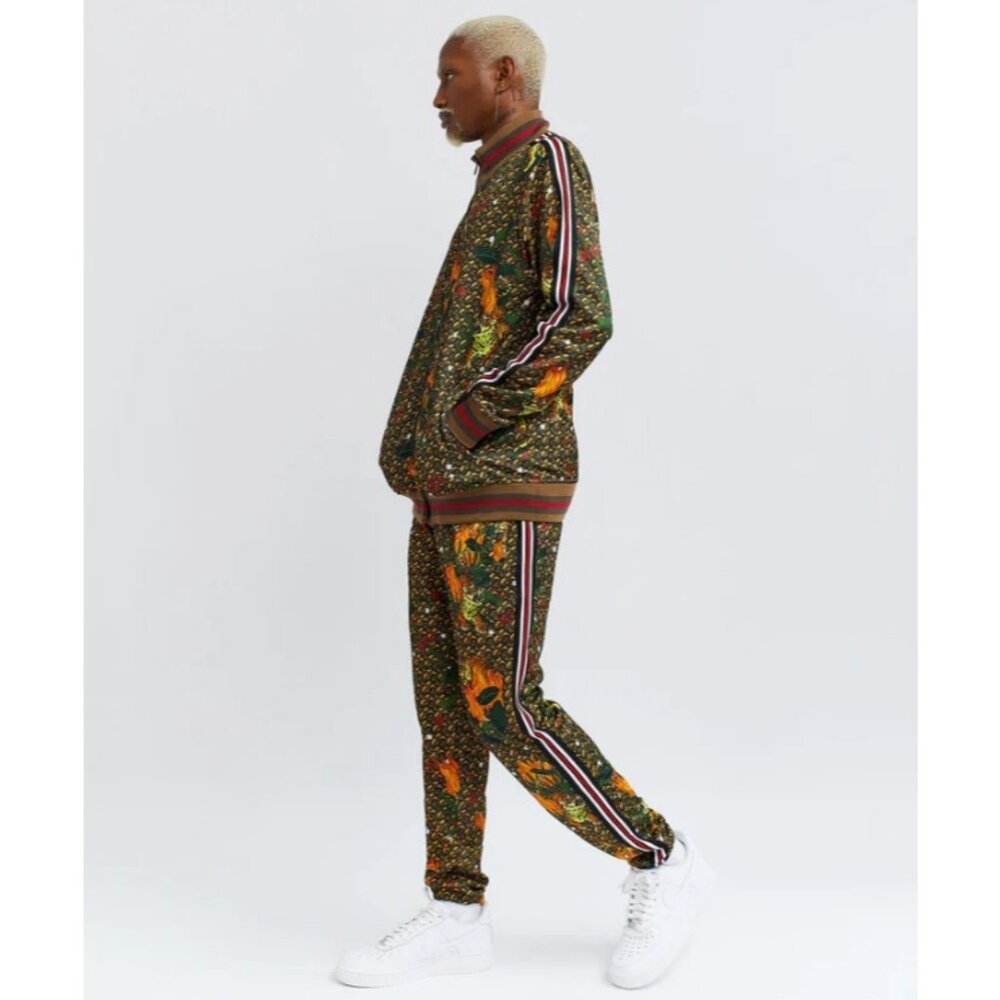 Reason Brand Tiger Print Monogram Track Set Tracksuit 2 Piece Men's Size 2XL XXL - Picture 7 of 10